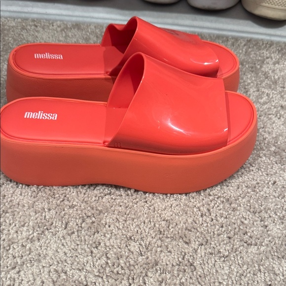 Melissa Vibrant Red Slide Sandals - Picture 1 of 5